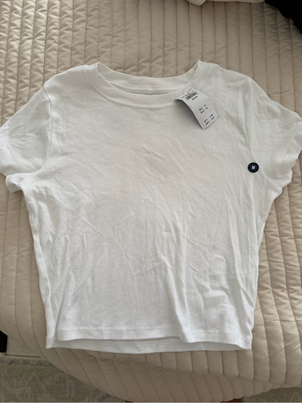 Women’s White Crew Neck Short Sleeve Top